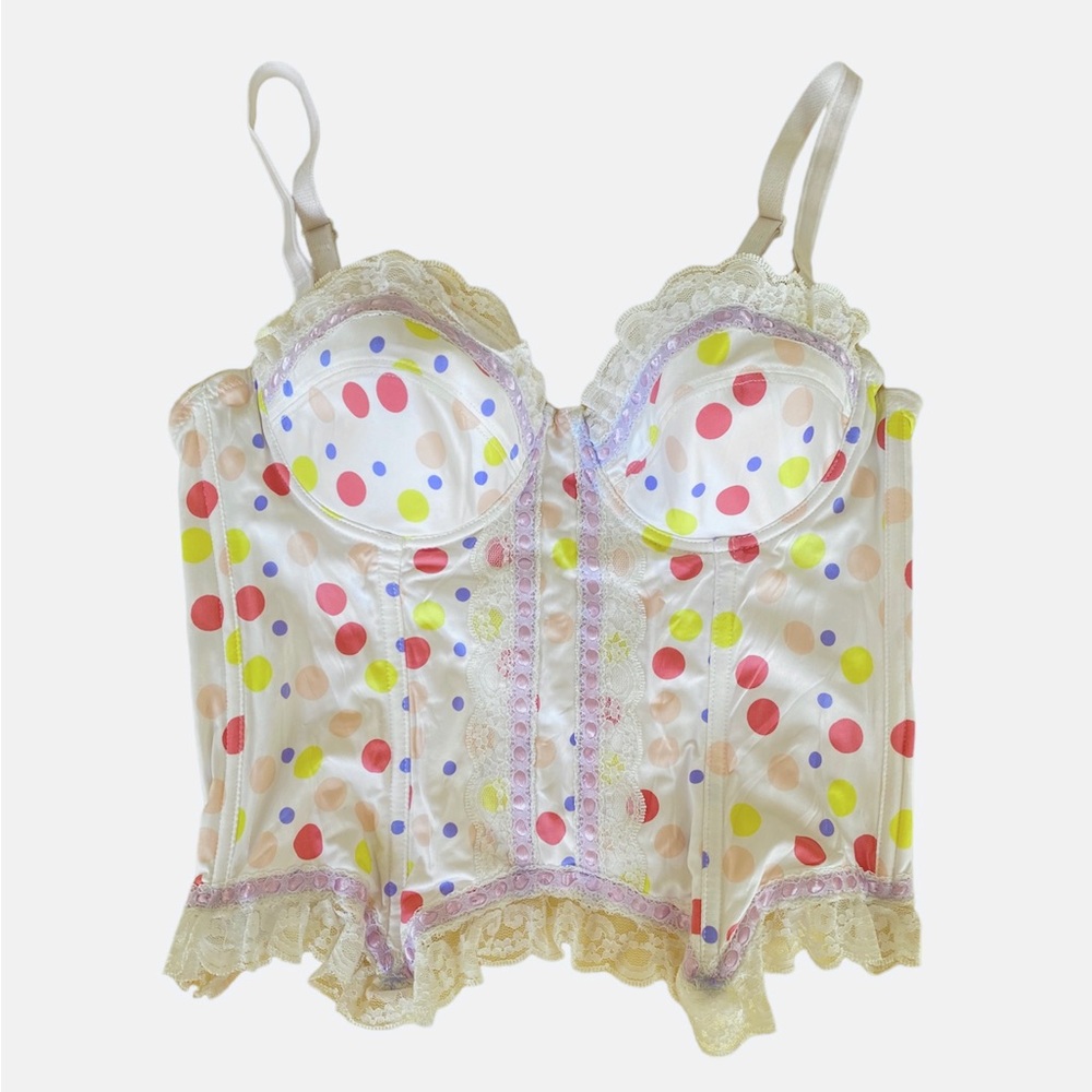 Vintage Y2k Coquette polka dots one of a kind Corset